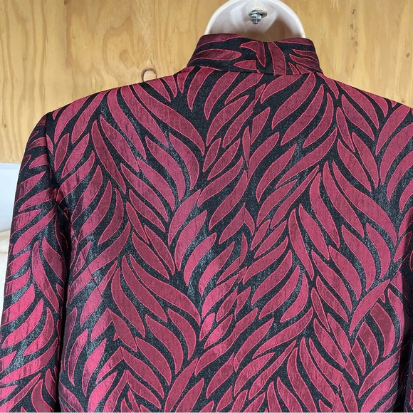 Maggy London red fire metallic dress jacket blazer formal wear women’s 10 - Picture 4 of 9